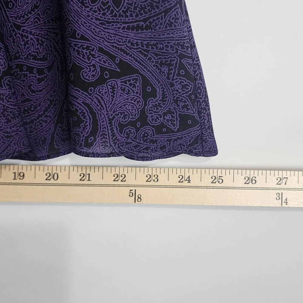 Michael Michael Kors Womens Silk Skirt Ruffle Flirty Sz 6 Purple Black #1121